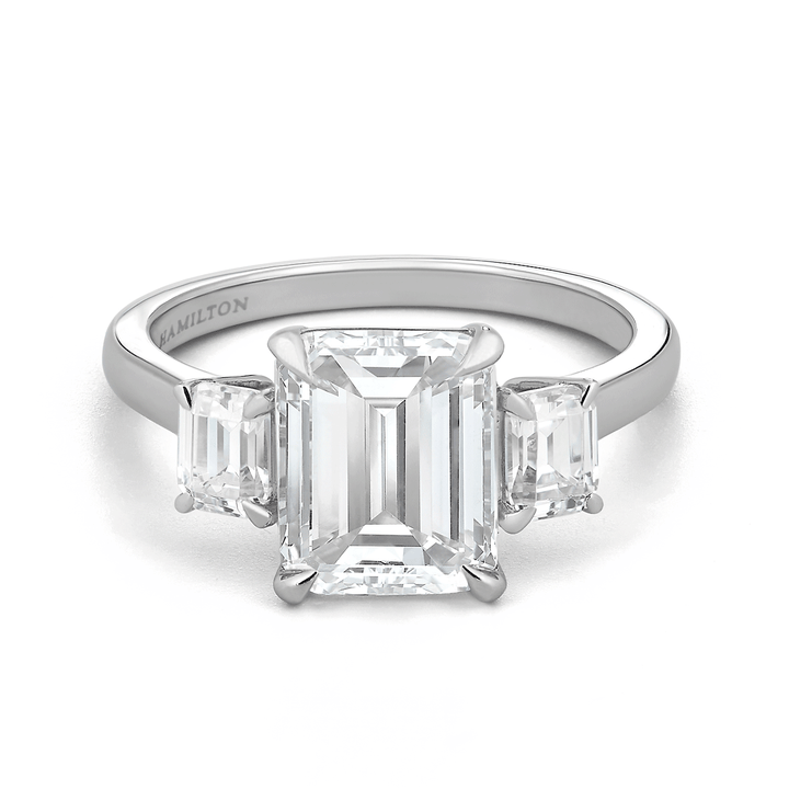 Platinum Three Stone Diamond Engagement Mounting Ring