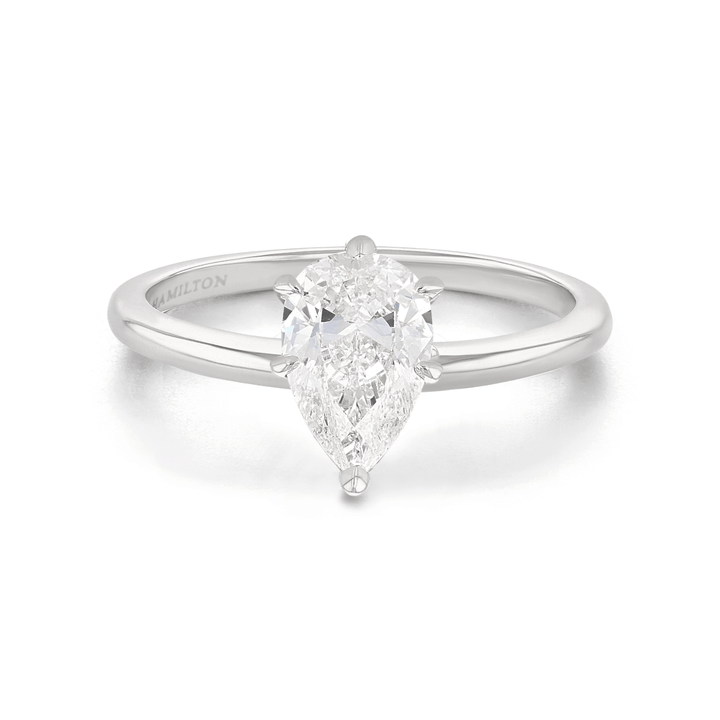 The Hamilton Select 1.00 Carat Pear Shape I-J/SI Engagement Ring GIA Certified