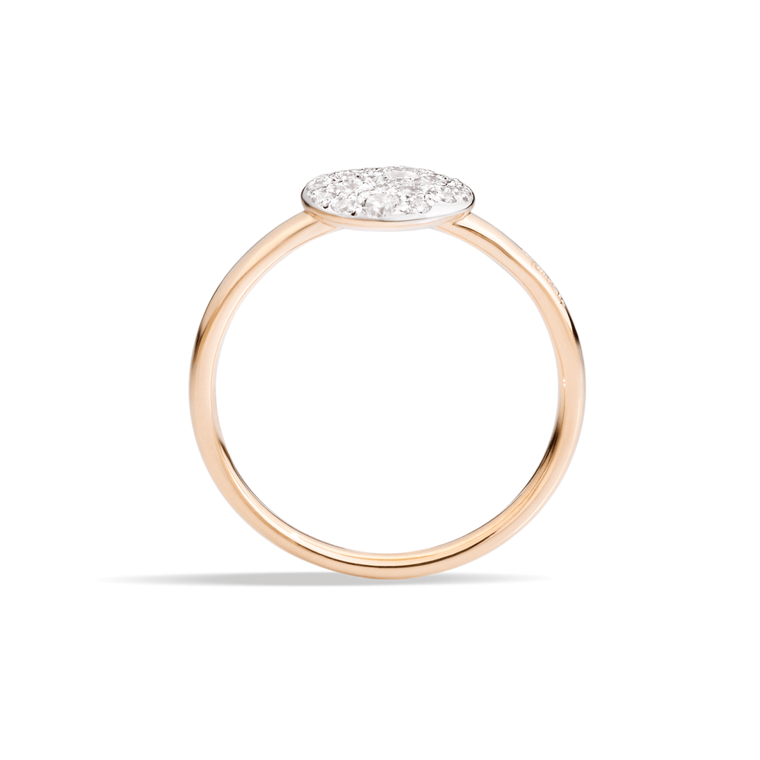 Pomellato Sabbia 18k Rose White Gold and Diamond Ring