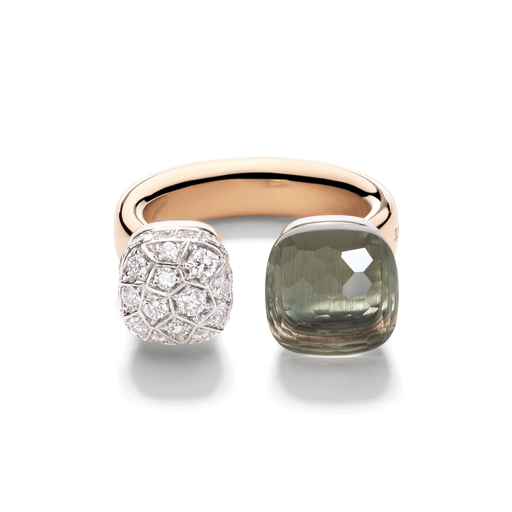 Pomellato Nudo 18k Rose Gold Prasiolite Diamond Ring