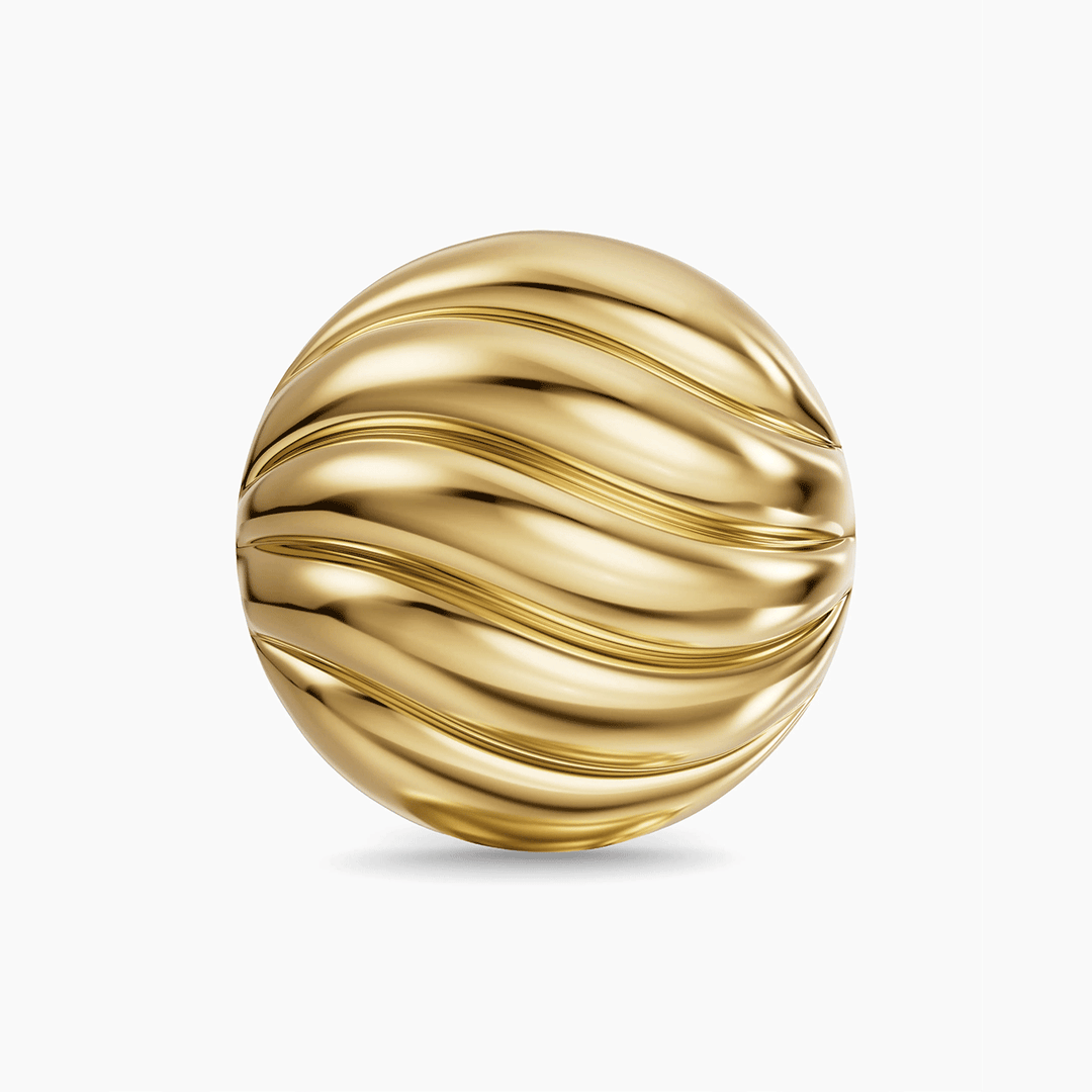 David Yurman Sculpted Cable Stud Earrings 18K Yellow Gold, 9mm