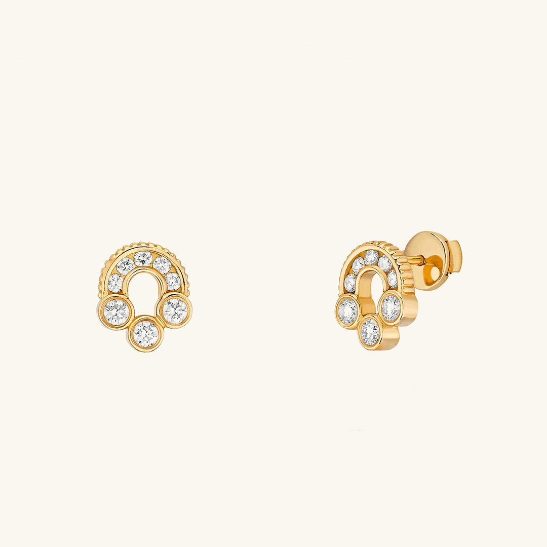 Viltier 18k Yellow Gold Magnetic Diamond Stud Earrings