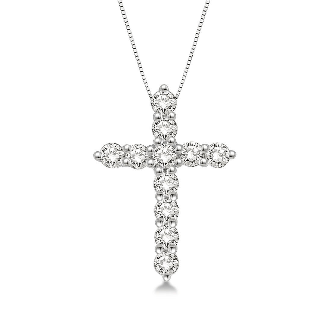 14k Gold and Diamond .25 Total Weight Cross Pendant