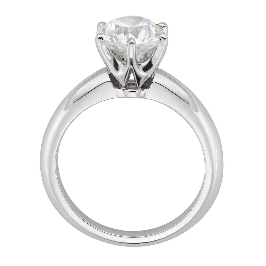 Embrace Platinum Engagement Ring For Round Diamond