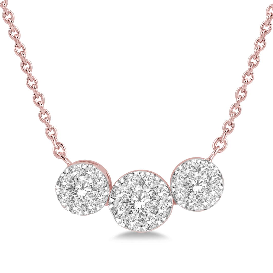Celestial 14k White and Rose Gold Diamond .35 Total Weight Necklace