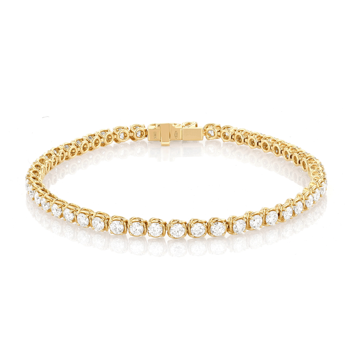 Hamilton Duet Collection 18k Yellow Gold and 3.84 Total Weight Natural Diamond Line Bracelet