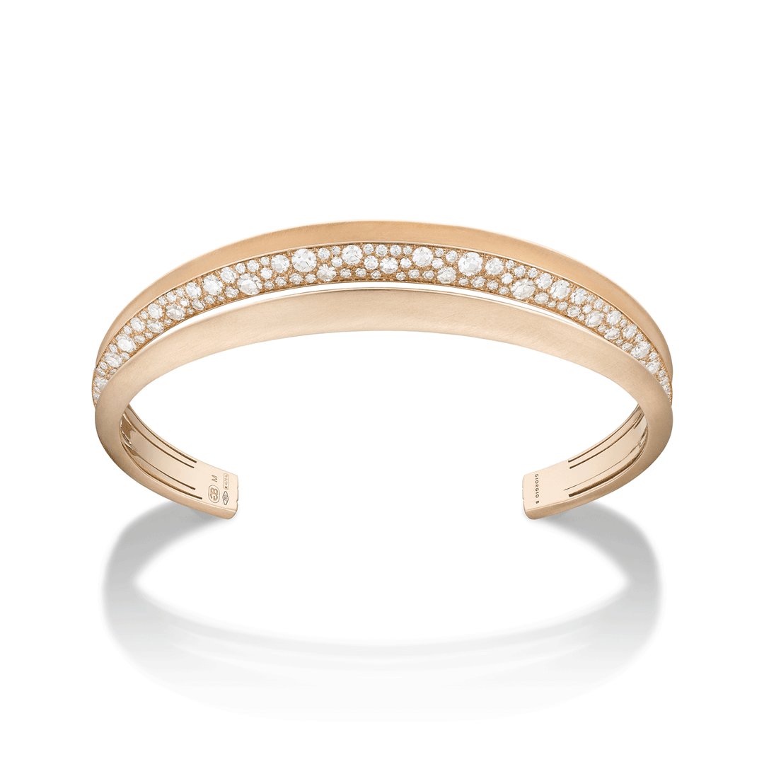 Georgio B 18k Rose Gold Palmetta Diamond Bracelet