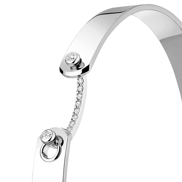 Nouvel Heritage Business Meeting GM Mood 18k White Gold Bangle 6mm