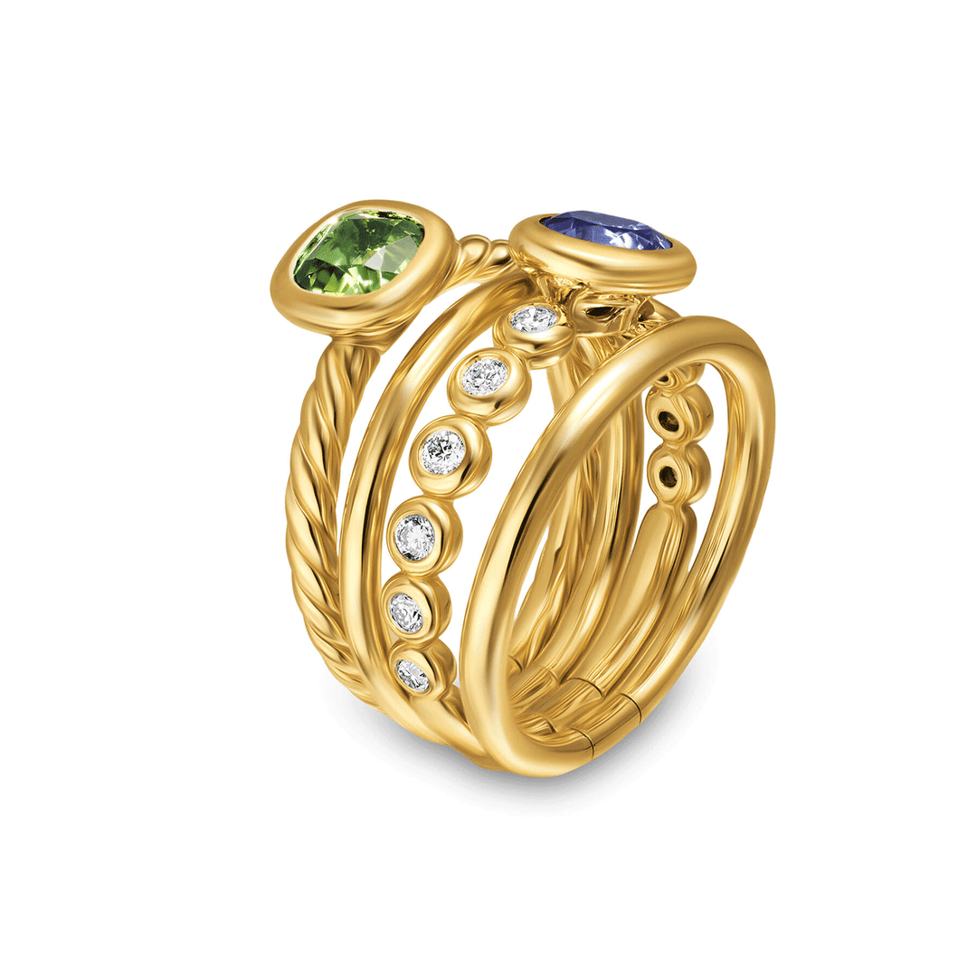 David Yurman DY Mercer® Color Stone Multi Row Ring Size 7