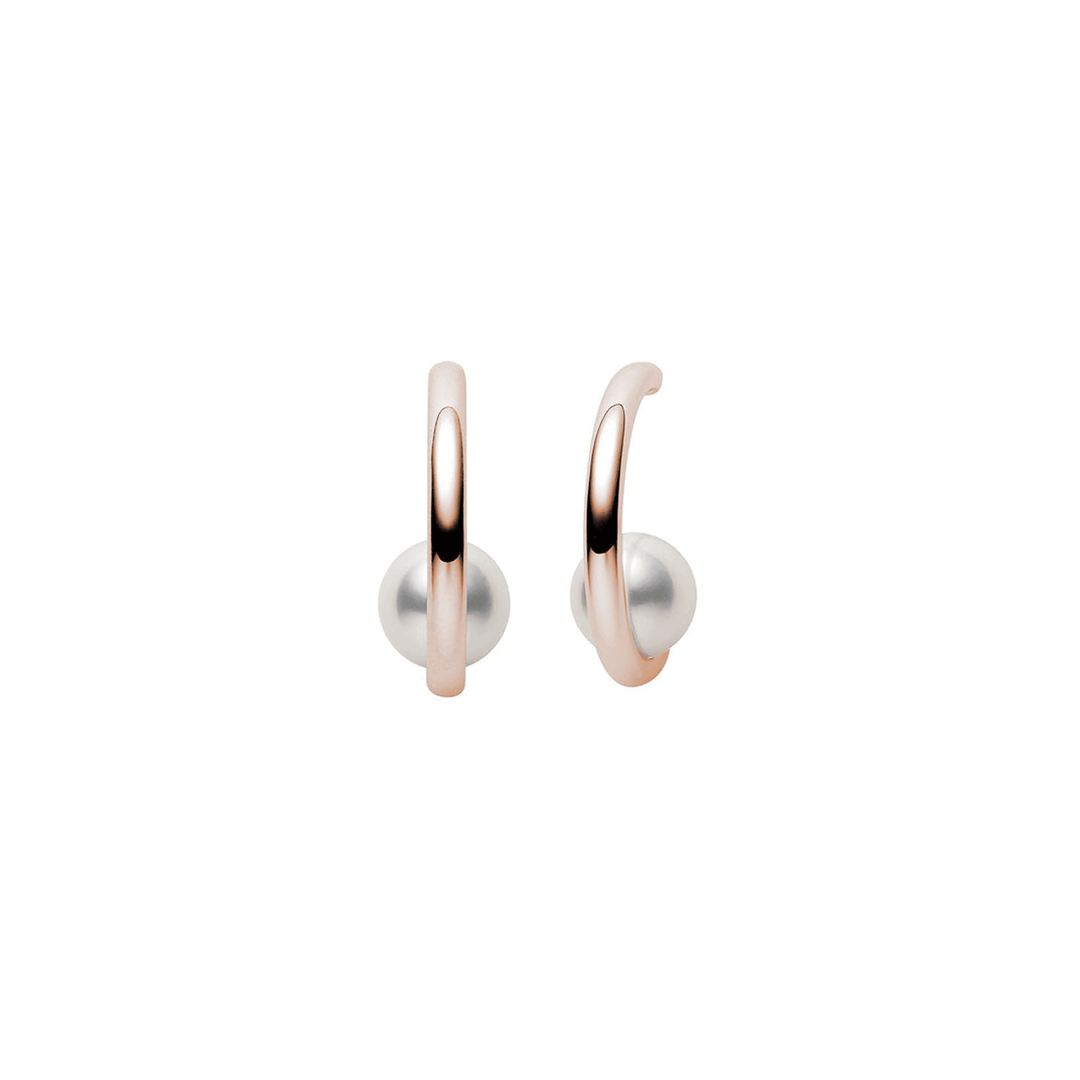 Mikimoto 18k Rose Gold Akoya Pearl Earrings