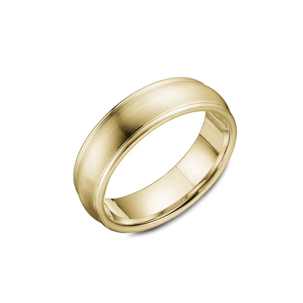 Hamilton Collection 14k Yellow Gold 6.5mm Satin and Polished Wedding Band