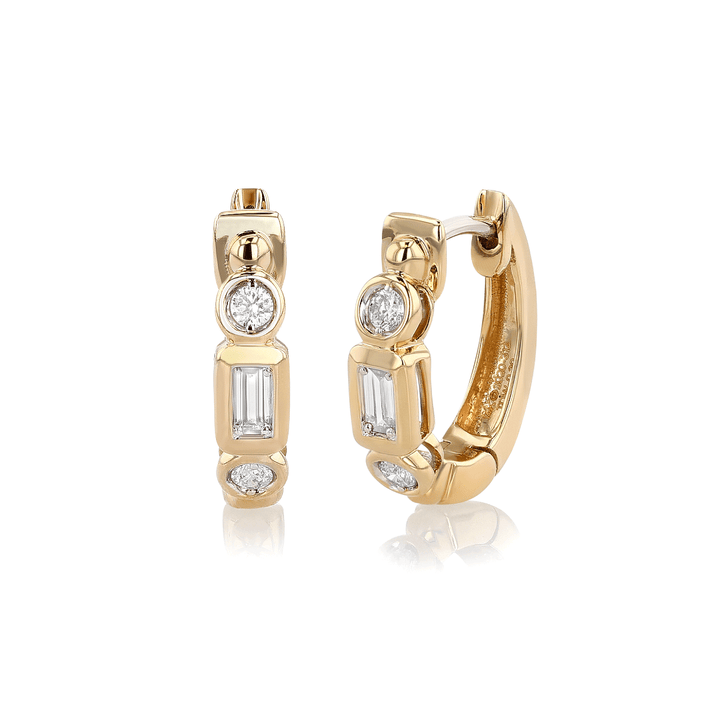 14k Yellow Gold and 0.29 Total Weight Huggie