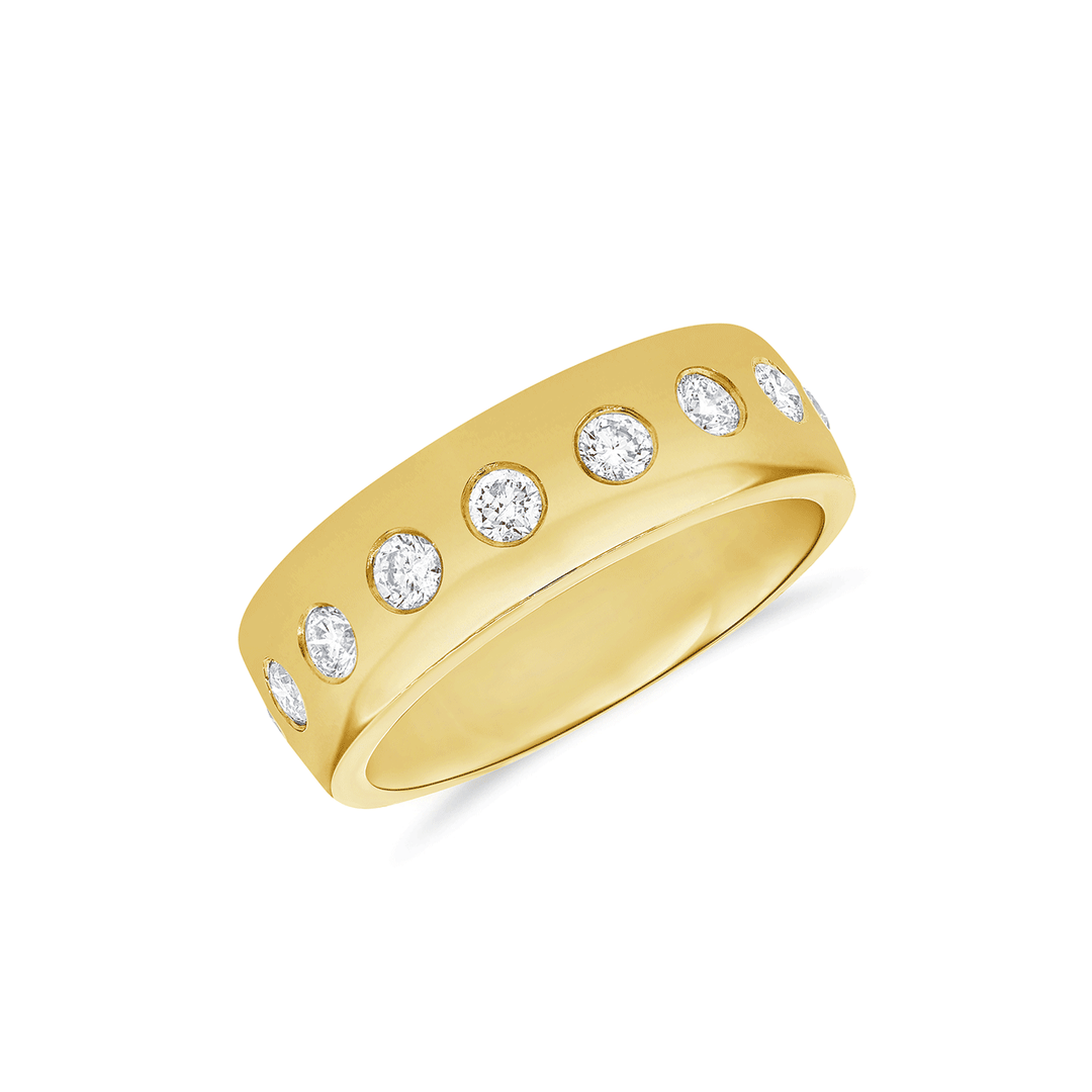 14k Yellow Gold and 0.58 Total Weight Diamond Band