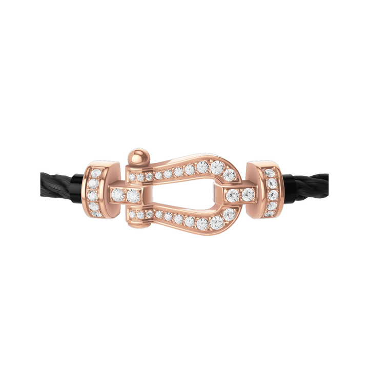 FRED Force 10 Black Cord with 18k Rose Diamond MD Buckle, Exclusively at Hamilton Jewelers