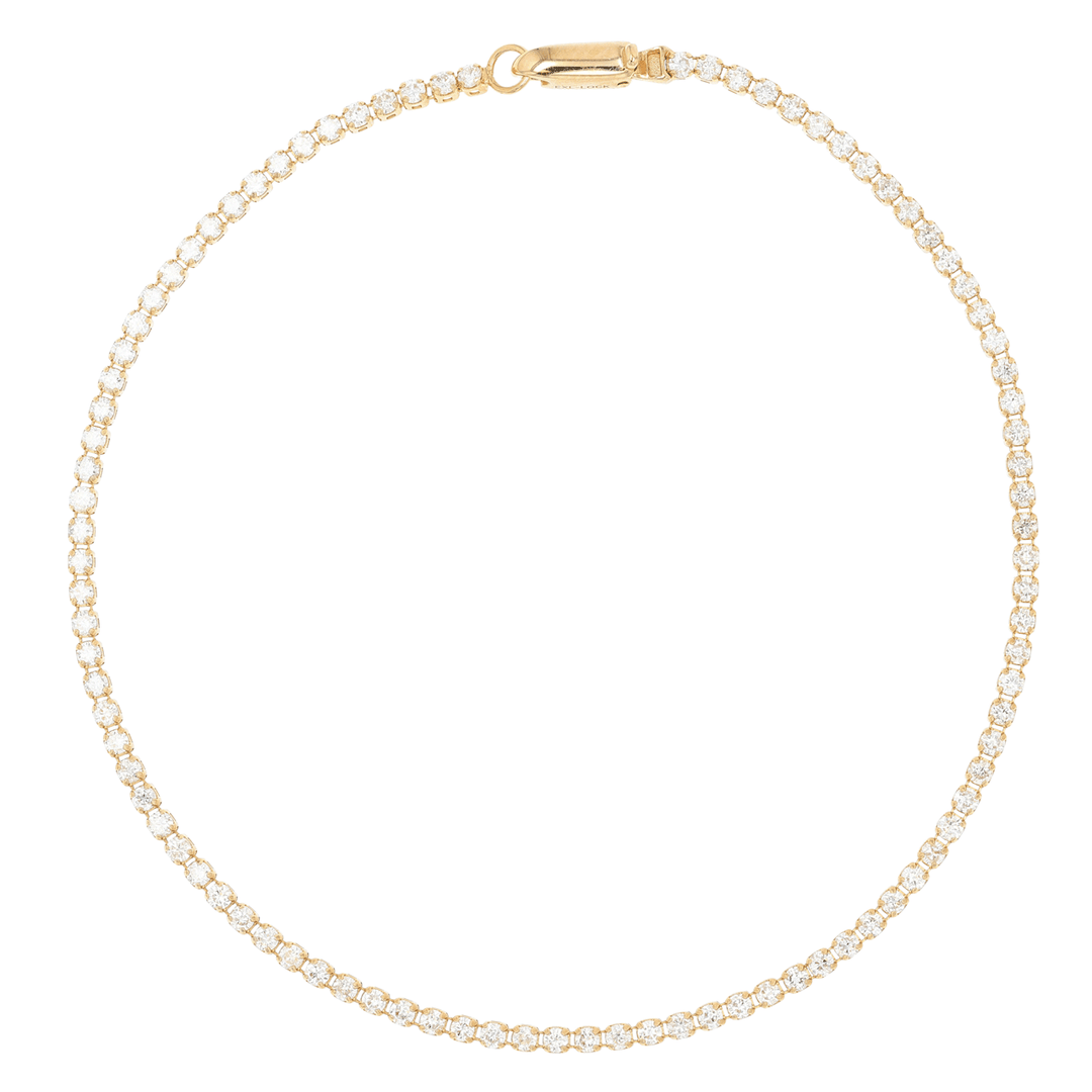 14k Yellow Gold Classic Mini Diamond Line Bracelet