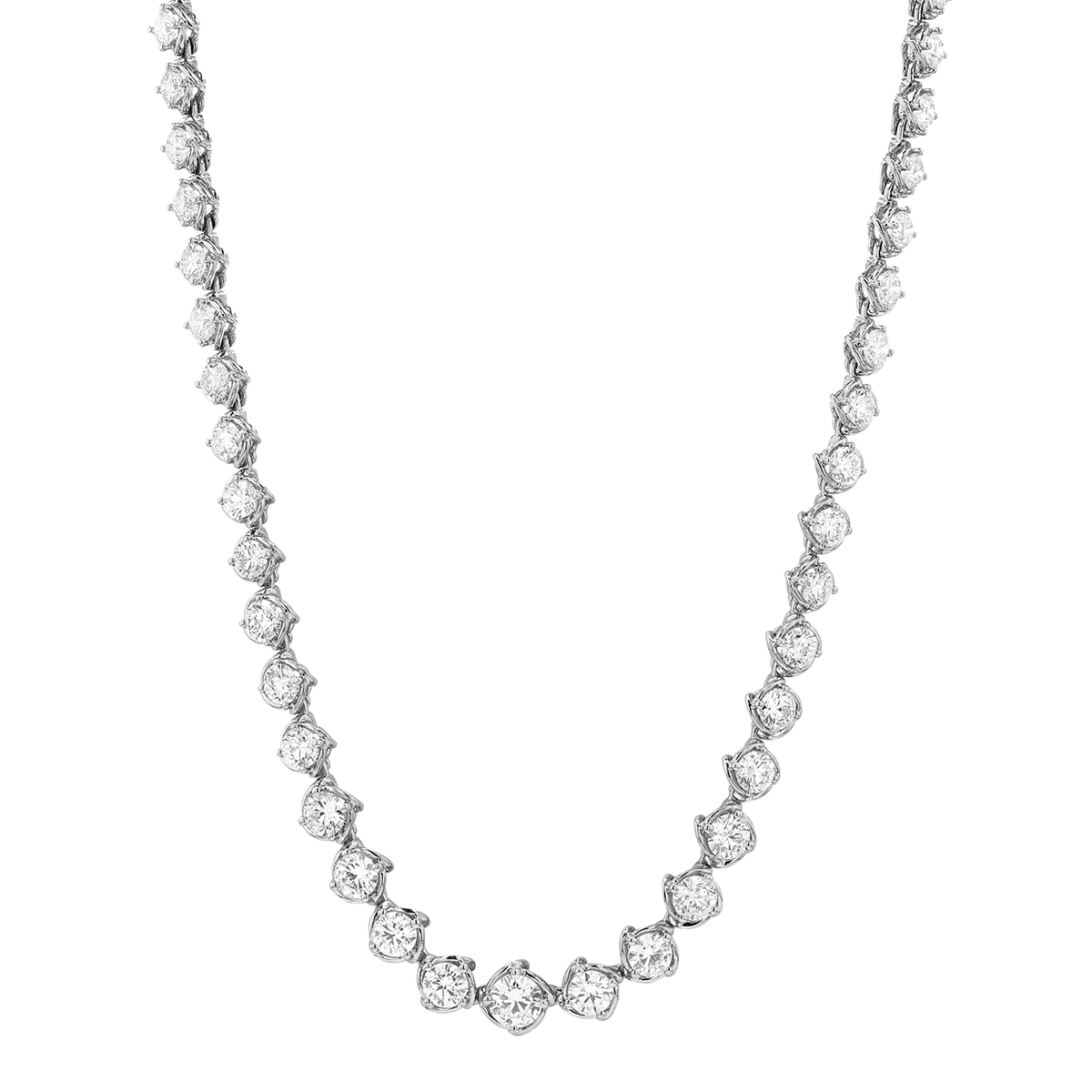 Hamilton Duet Collection 18k White Gold Riviera Diamond 9.99 Total Weight 16 Inch Necklace