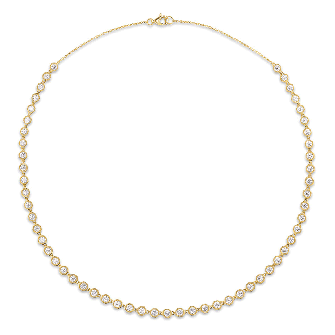 18k Gold and 4.81 Total Weight Diamonds By the Yard Necklace