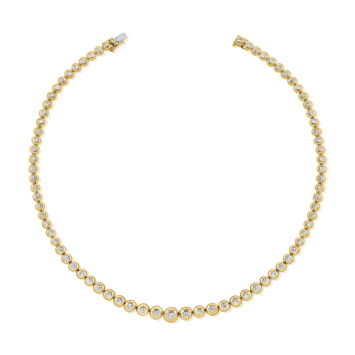 14k Yellow Gold and 3.03 Total Weight Diamond Graduating Necklace