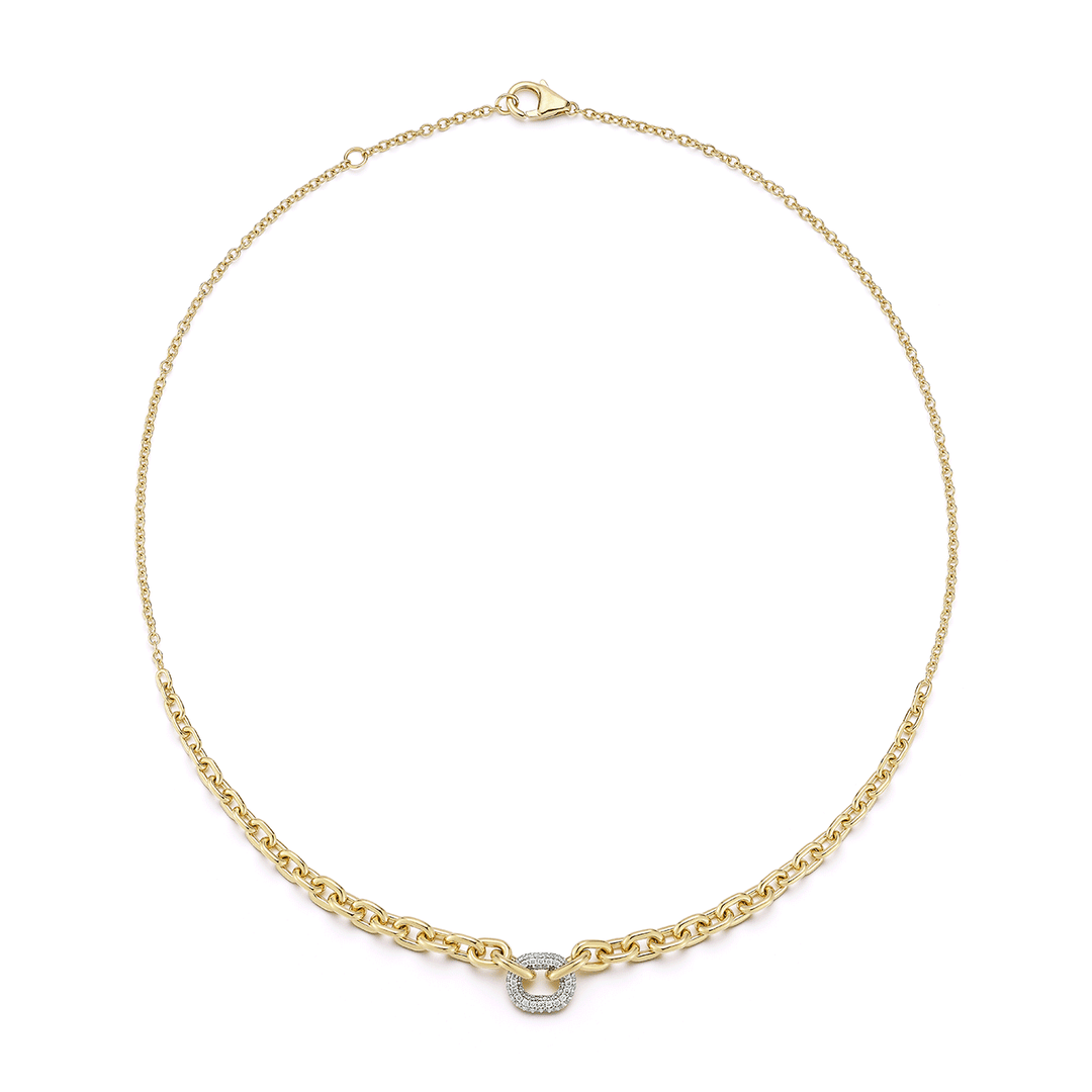 Walters Faith Morrell 18k Yellow Gold and Diamond Graduated Link Necklace