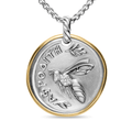 David Yurman Aphrodite Medallion Amulet Sterling Silver with 14K Yellow Gold and Diamonds, 29.5mm