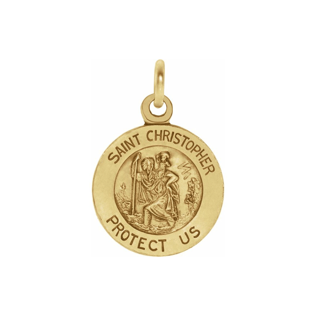 14k Yellow Gold St. Christopher 12mm Pendant