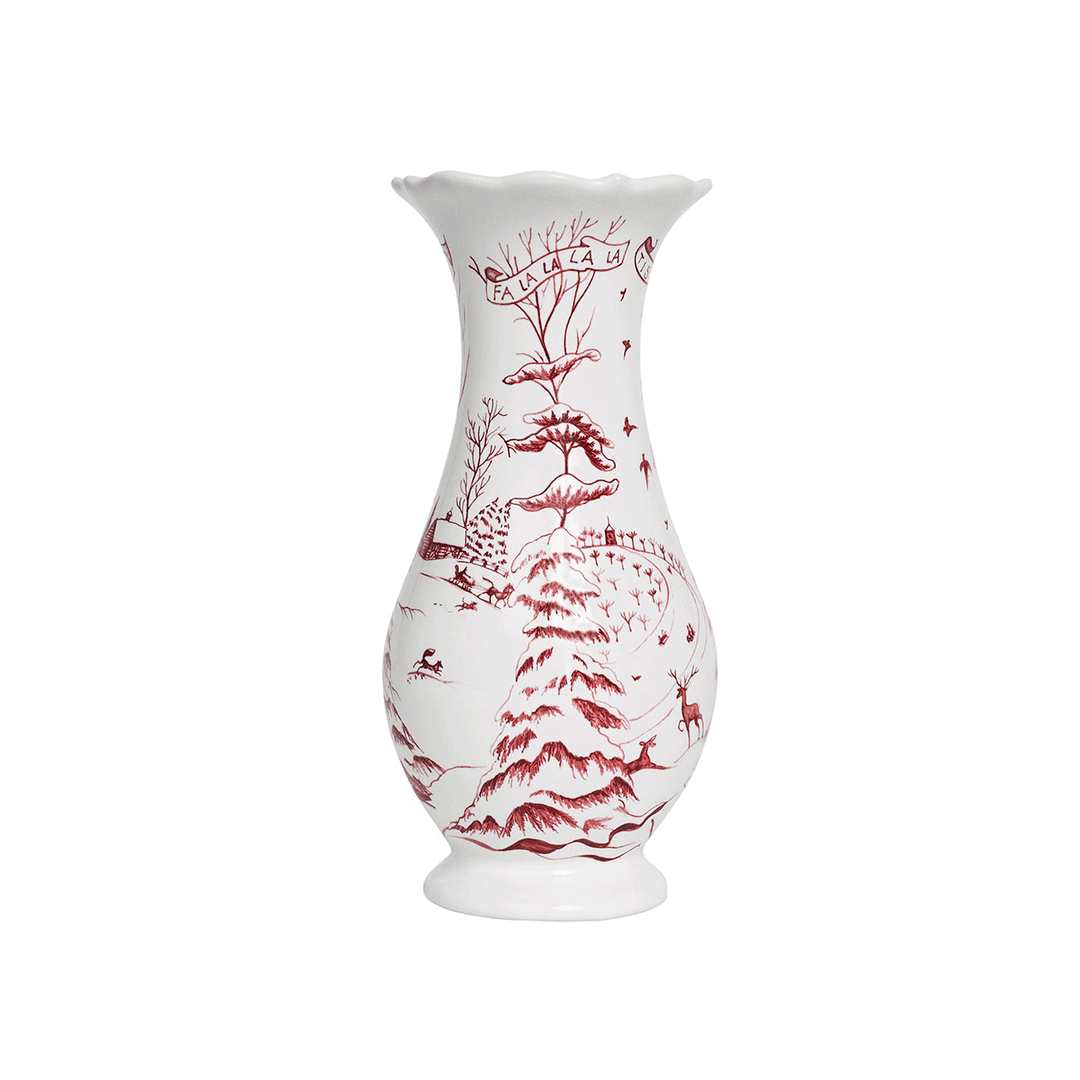 Juliska  Country Estate Winter Frolic 9" Vase - Ruby