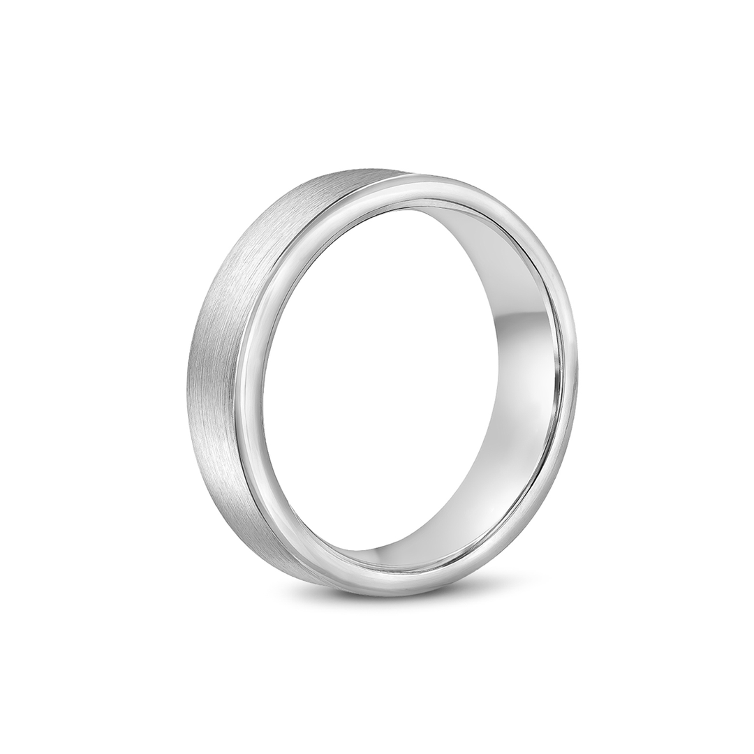 Hamilton Collection 14k White Gold 6.5mm Polished and Satin Finish Wedding Band