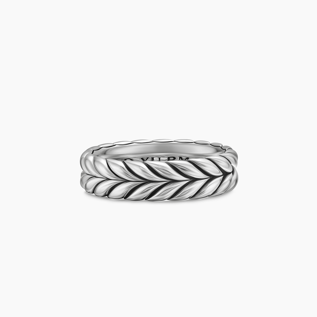 David Yurman Chevron Band Ring Sterling Silver, 6.2mm