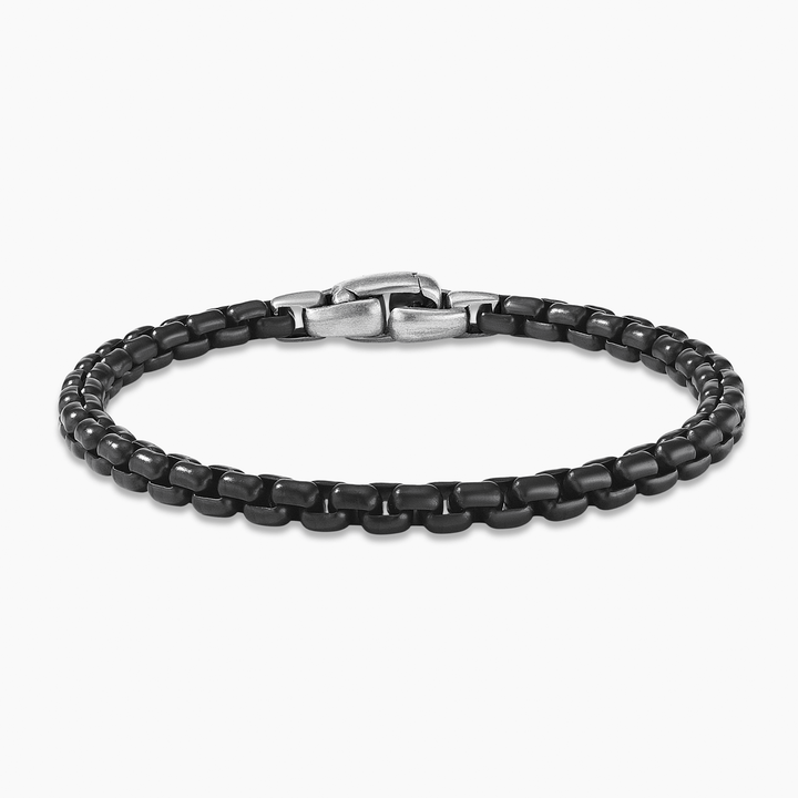 David Yurman Box Chain Bracelet Darkened Stainless Steel, 5mm