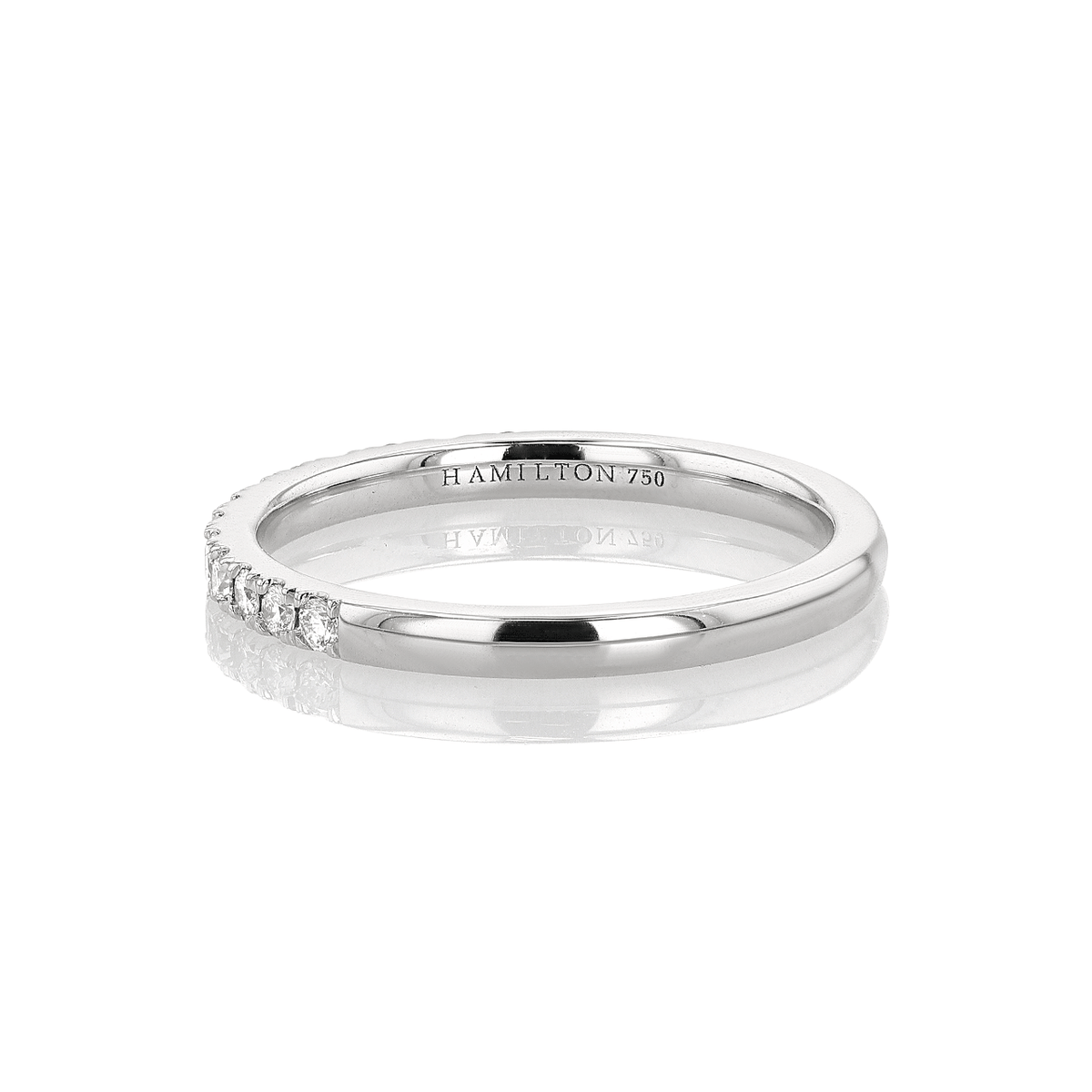 Hamilton Lisette Collection 18k White Gold and 0.25 Total Weight Diamond Half Way Band