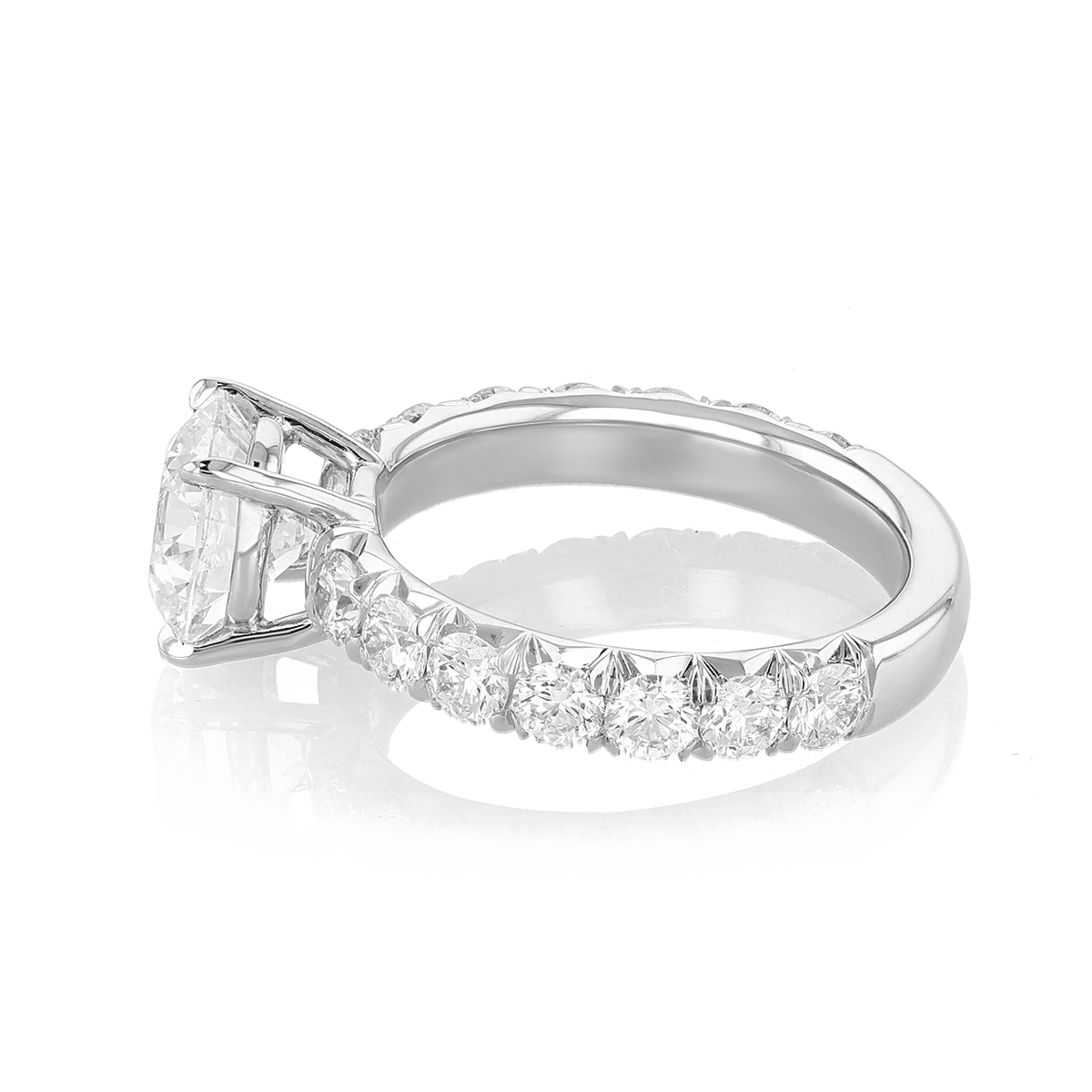 Platinum and 2.54 Total Weight Diamond Ring