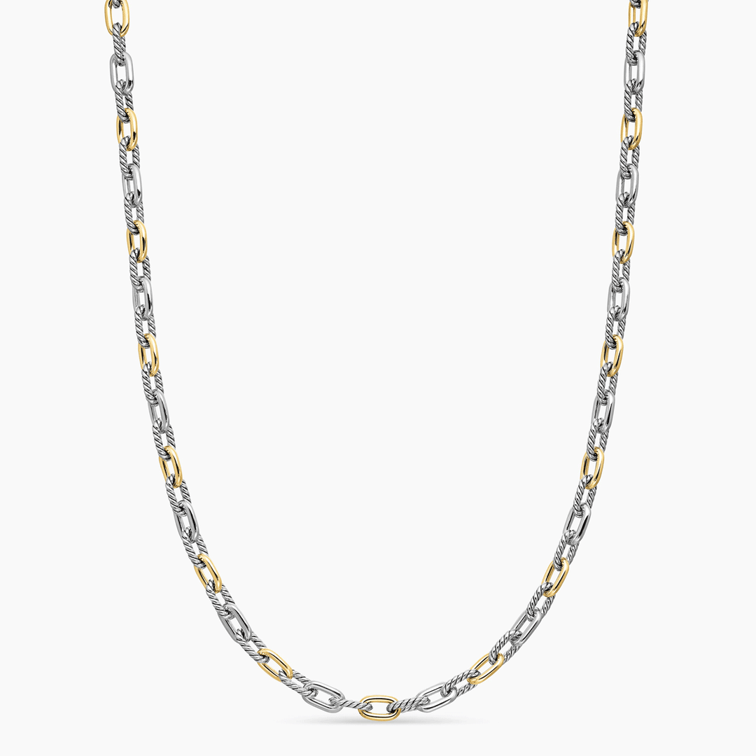 David Yurman Madison Chain Necklace Sterling Silver with 18k Yellow Gold, 5.5mm