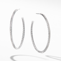 David Yurman Large Hoop Earrings with Pavé Diamonds