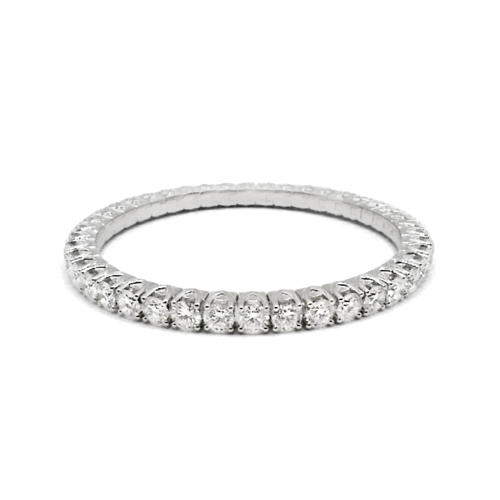 18k White Gold and Diamond 13.43 Total Weight Flex Bracelet