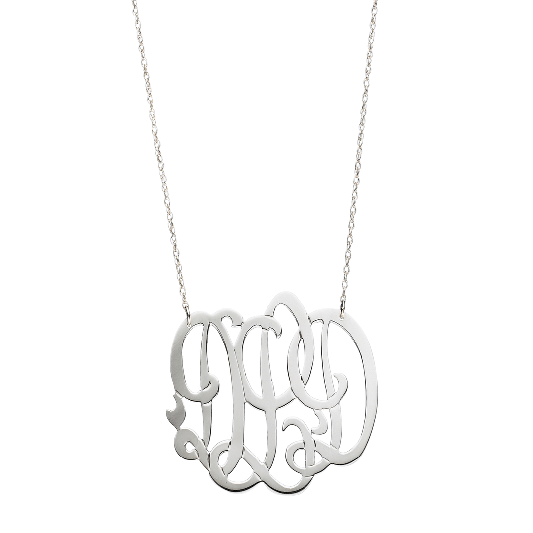 Monogram Sterling Silver Pendant with Chain