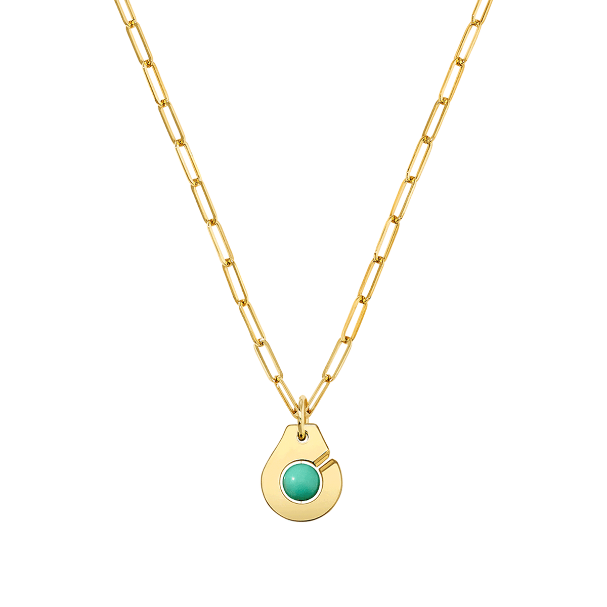 Dinh Van Menottes 18k Yellow Gold R10 Chrysoprase Necklace