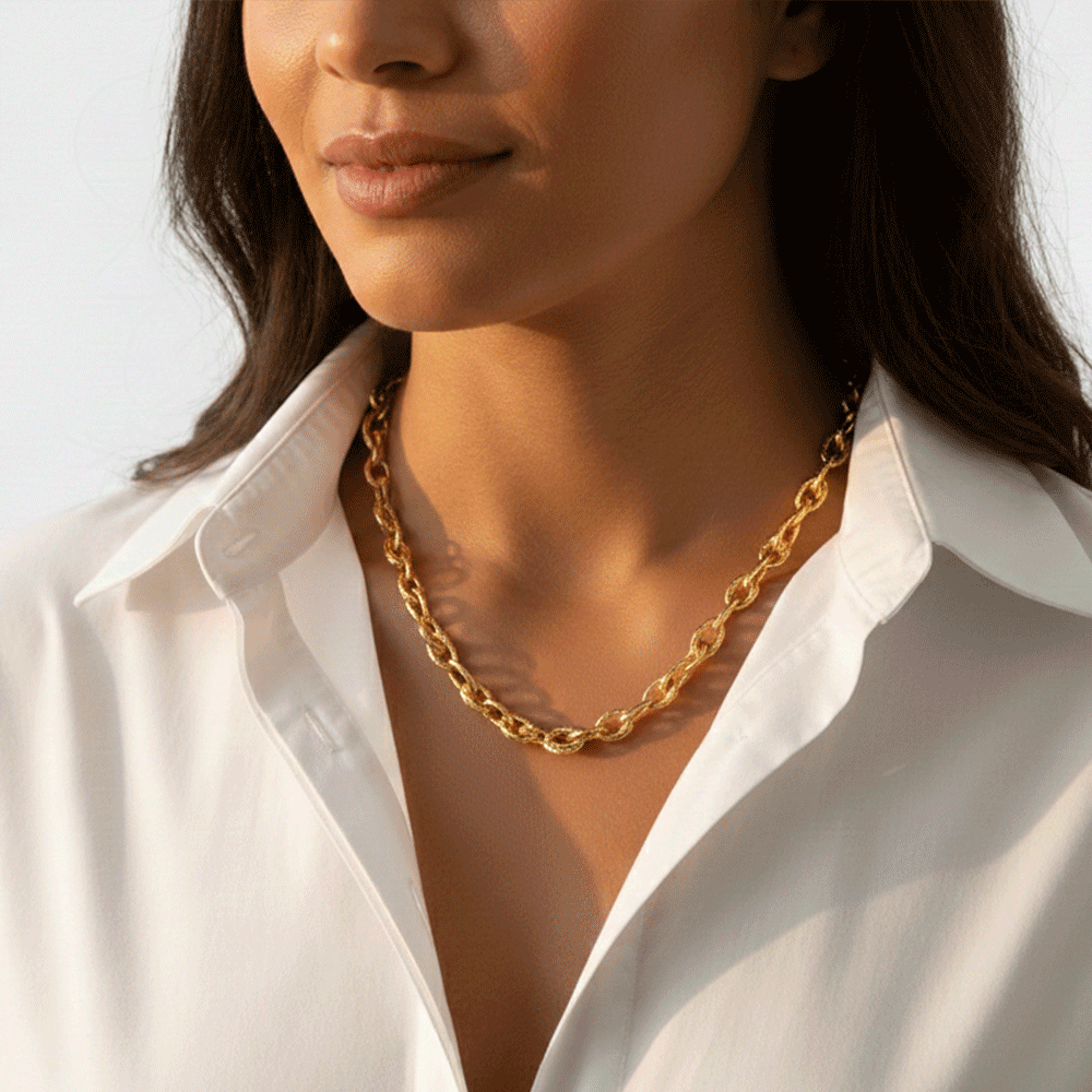 Hamilton Collection 14k Yellow Gold 10mm Teardrop Link 18 Inch Necklace