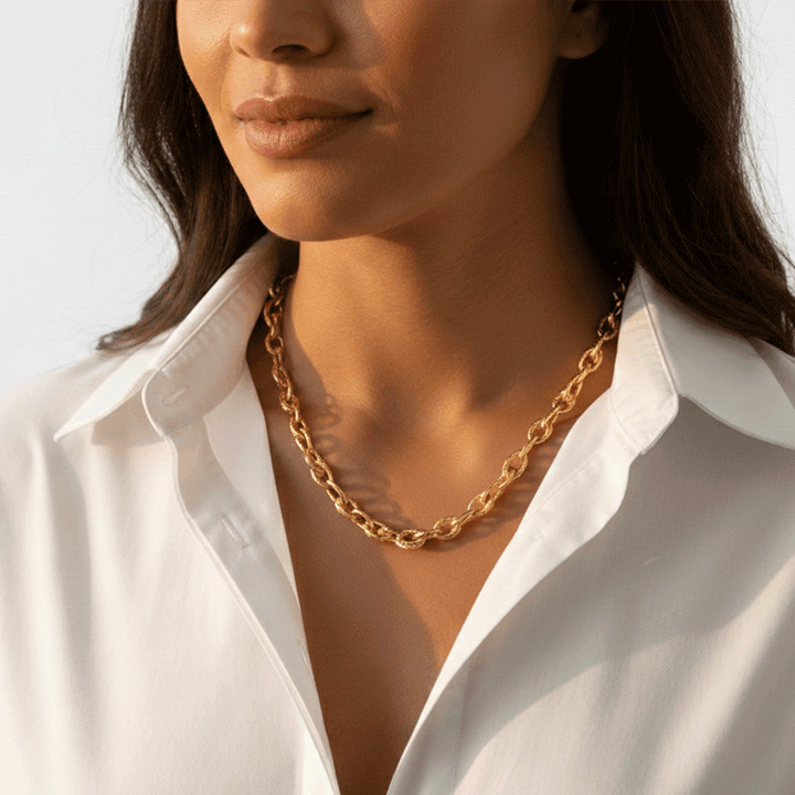 Hamilton Collection 14k Yellow Gold 10mm Teardrop Link 18 Inch Necklace