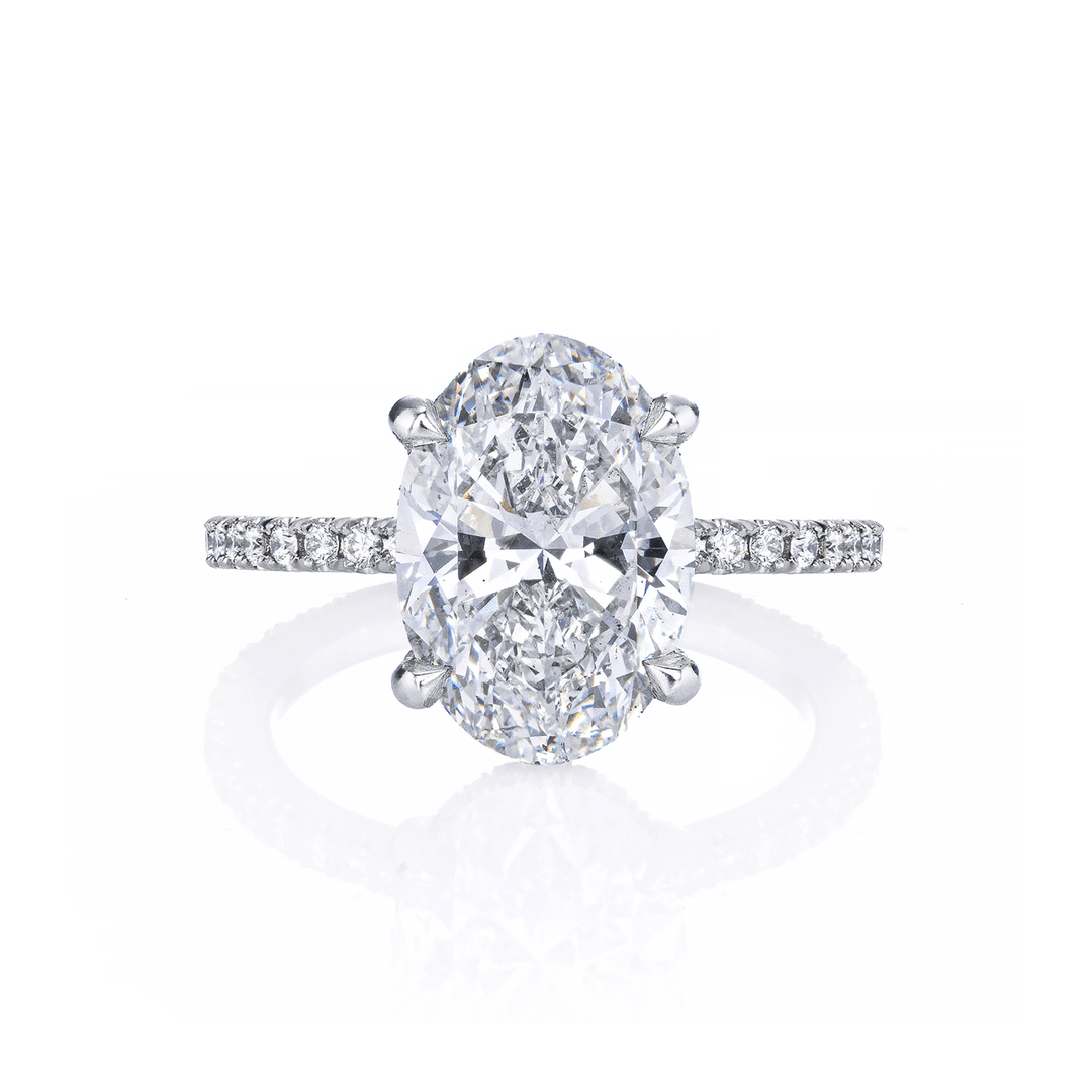 Hamilton Silhouette Collection Platinum and 5.01 Total Weight Diamond Engagement Ring