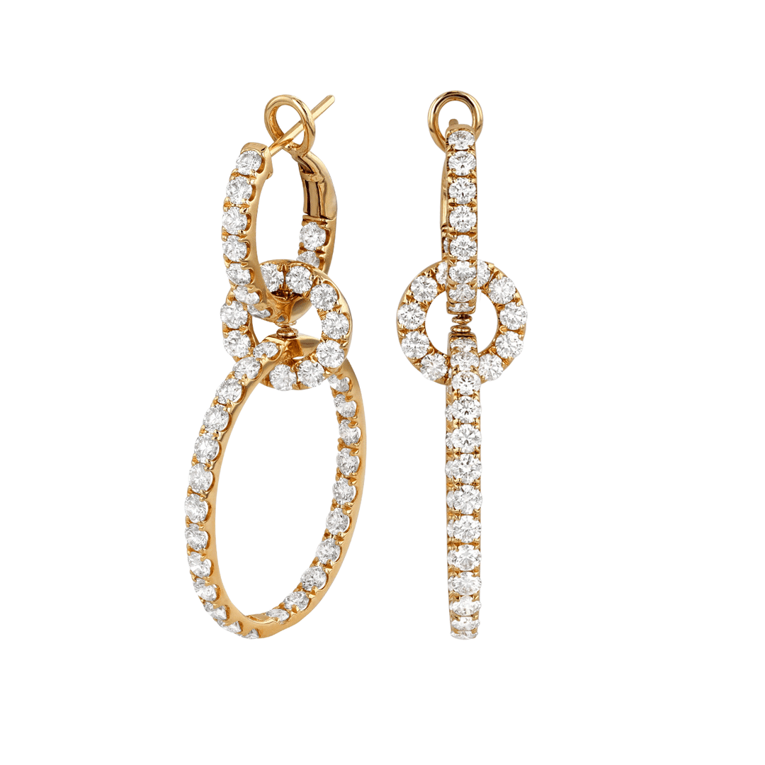 Betsey 18k Yellow Gold and Diamond 4.06 Total Weight Drop Earrings