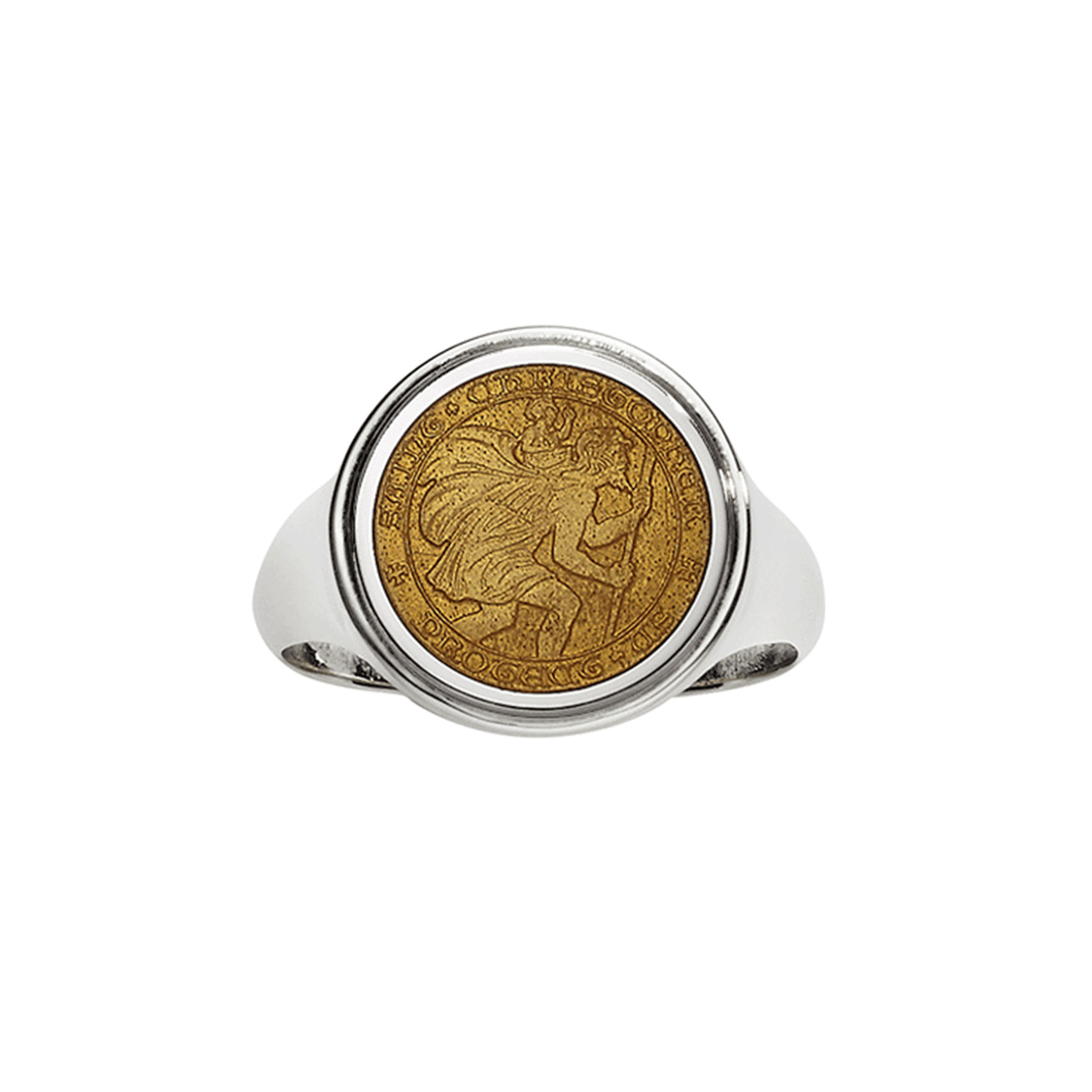 St. Christopher Sterling Silver and Gold Ring