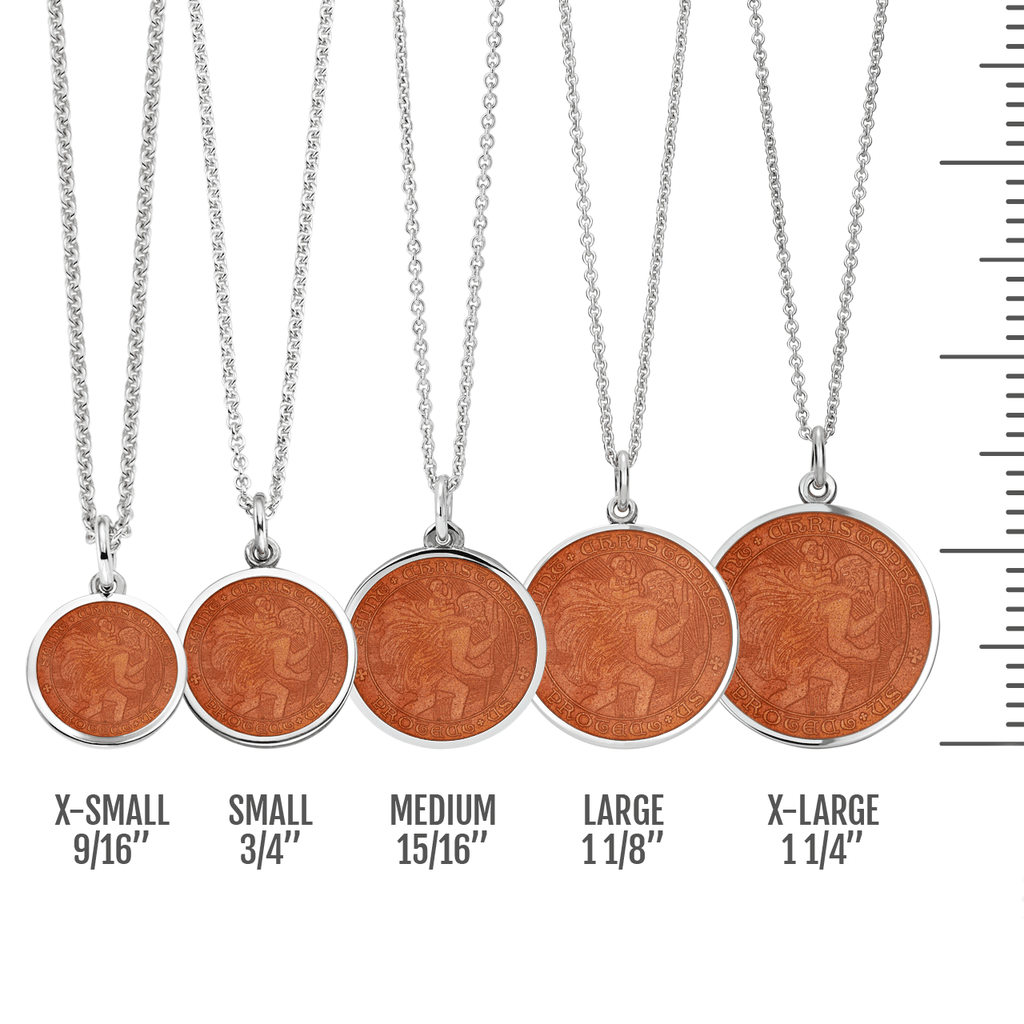 St. Christopher Tangerine Enamel Medal