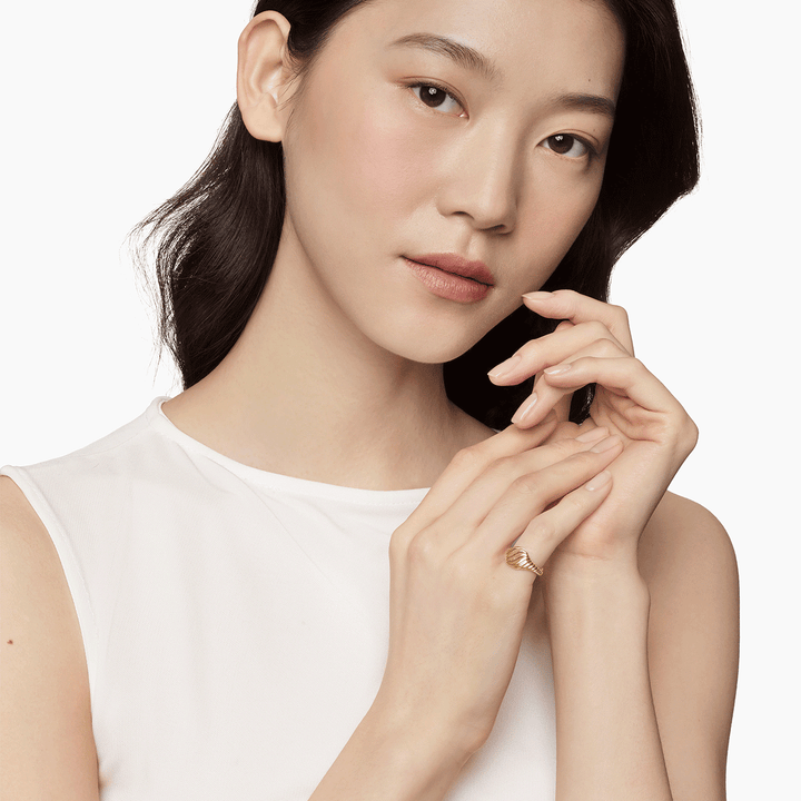 David Yurman Sculpted Cable Pinky Ring 18k Yellow Gold, 9.7mm