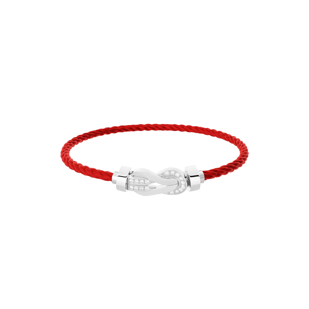 FRED Red Cord 18k White Gold MD Half Diamond Chance Infinie Buckle, Exclusively at Hamilton Jewelers