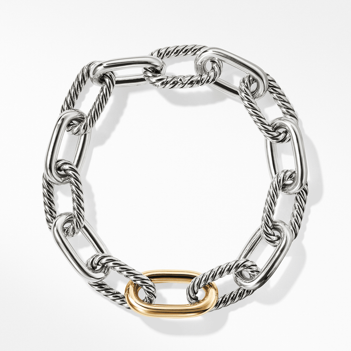 David Yurman Madison Chain Bracelet Sterling Silver with 18k Yellow Gold, 11mm