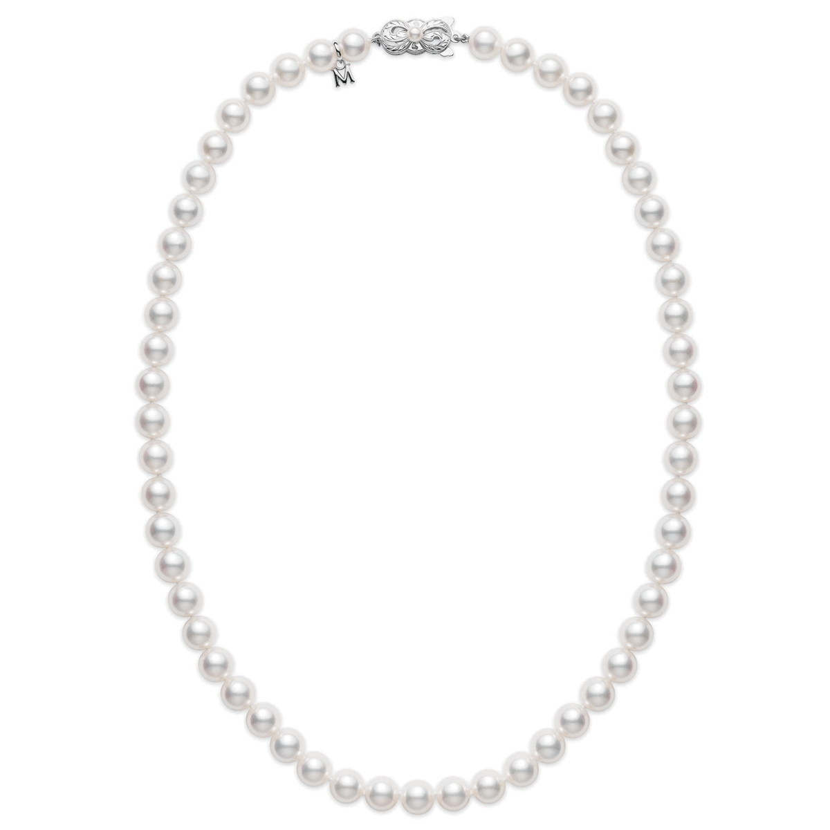 Mikimoto 18k White Gold Akoya Pearl 7mm Strand Necklace