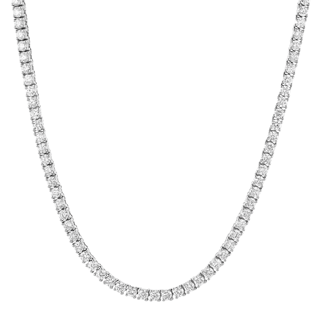 Hamilton Line Collection 14k White Gold and 8.64 Total Weight Diamond Necklace