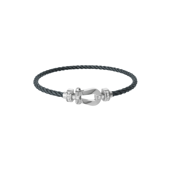 FRED Force 10 Storm Grey Cable with 18k White MD Buckle, Exclusively at Hamilton Jewelers