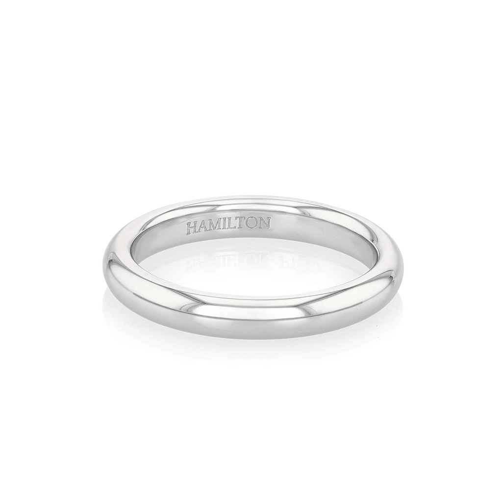 Hamilton Collection 18k White Recycled Gold 3mm Comfort Fit Wedding Band