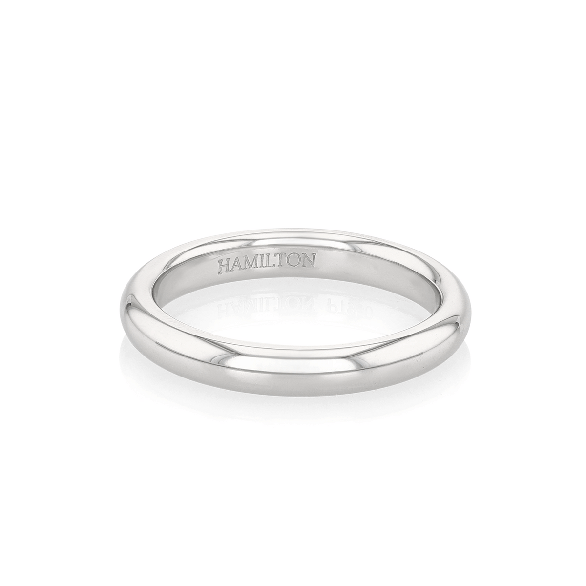 18k White Gold 3mm Comfort-Fit Band
